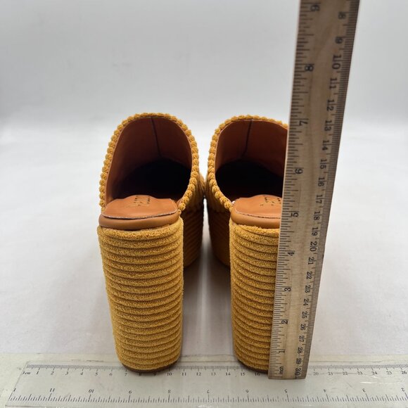 Pazzion Goldenrod Platform Round Toe Mules Clogs Slip On Chunky Heel Slipper - Picture 4 of 7